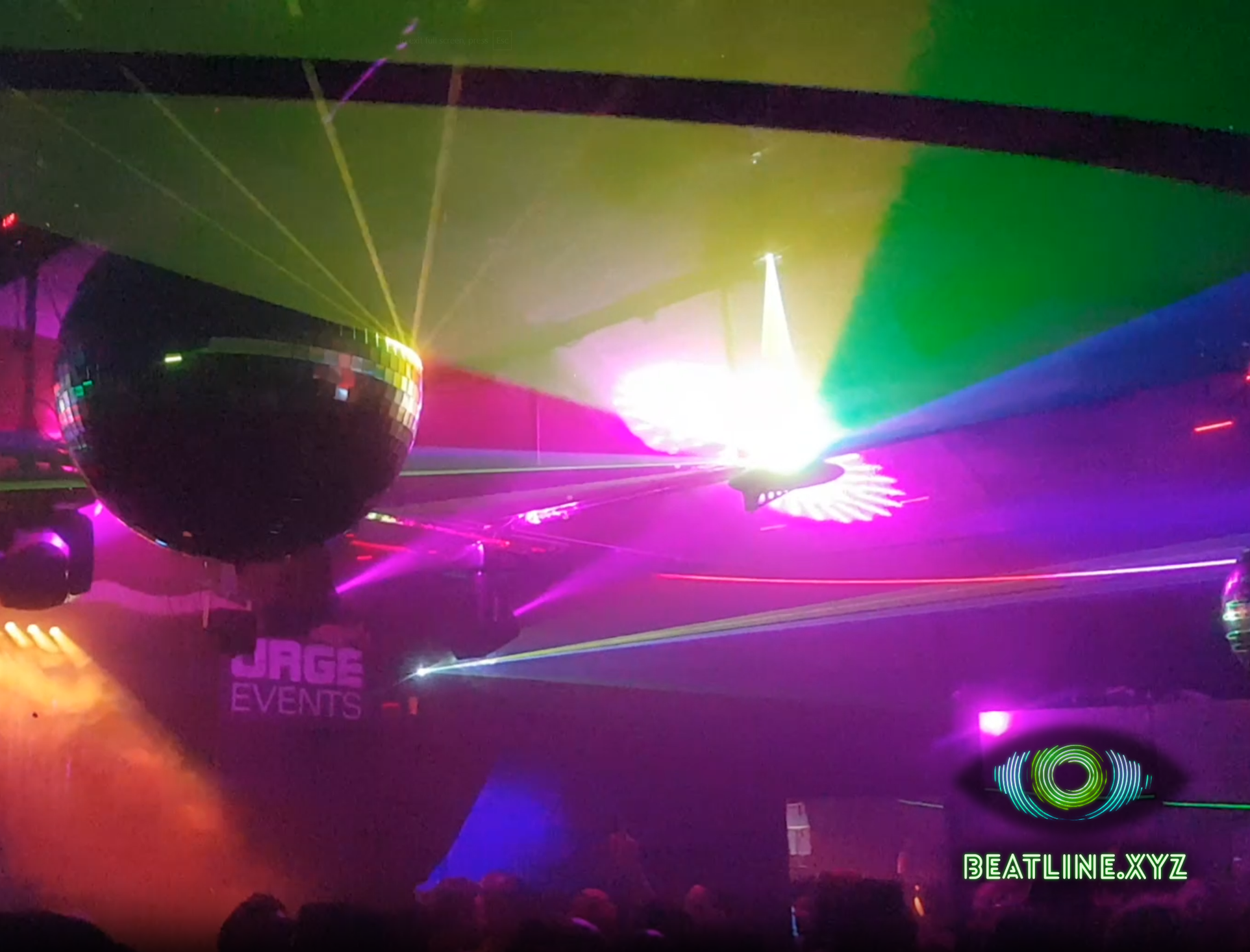 Medusa Mirror in use at a live event with a 7.5W laser
